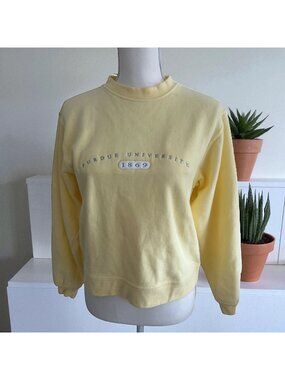 JANSPORT Perdue University Butter Yellow Crewneck Sweatshirt Size Small